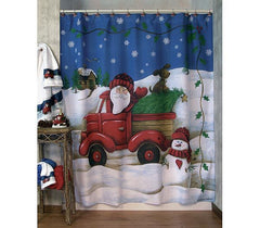 Truckin' With Santa Shower Curtain & Bath Accessories